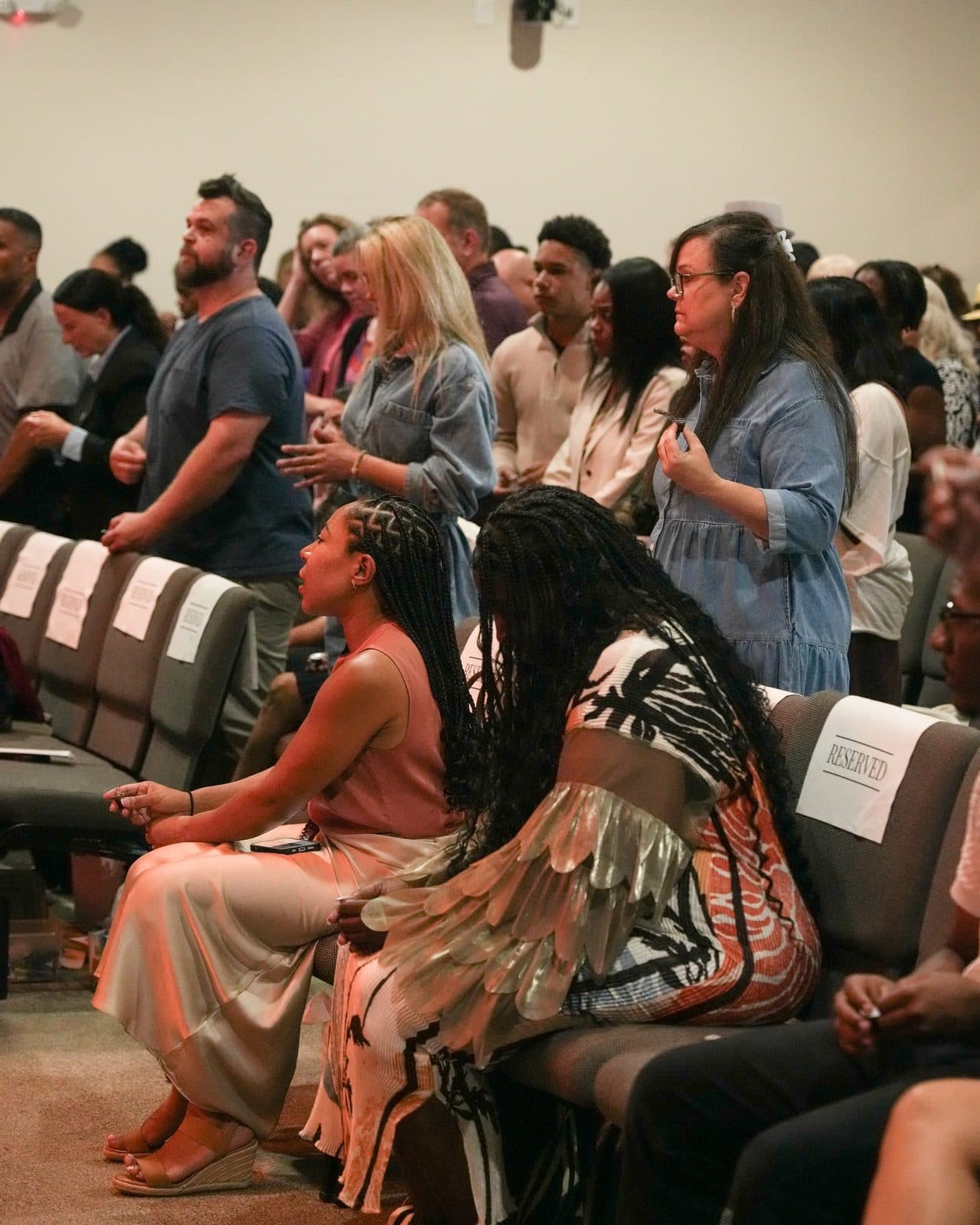 Our church family in worship on a Sunday at Bride Ministries Church